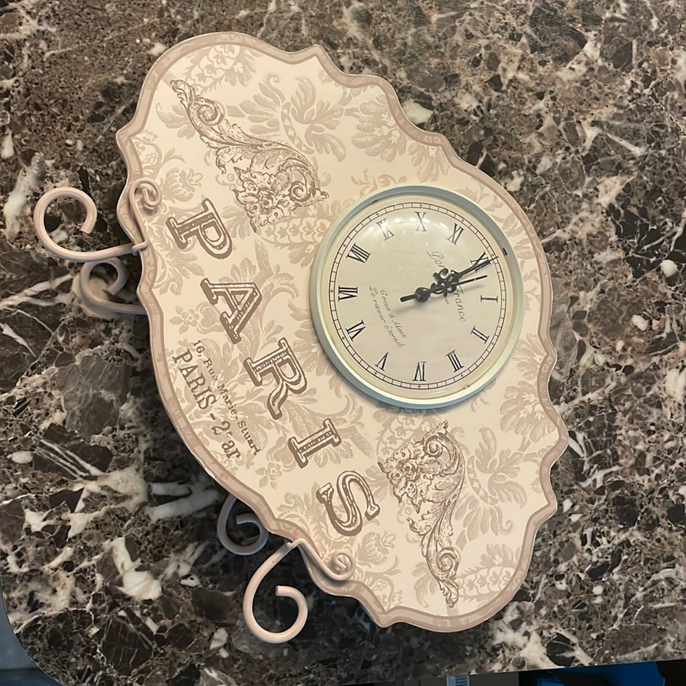 Paris clock on stand
